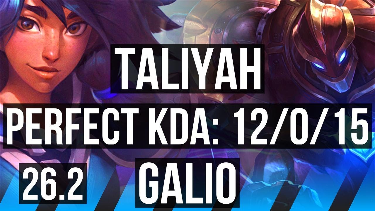 TALIYAH vs GALIO (MID) | Perfect KDA: 12/0/15 | JP Challenger | 26.2