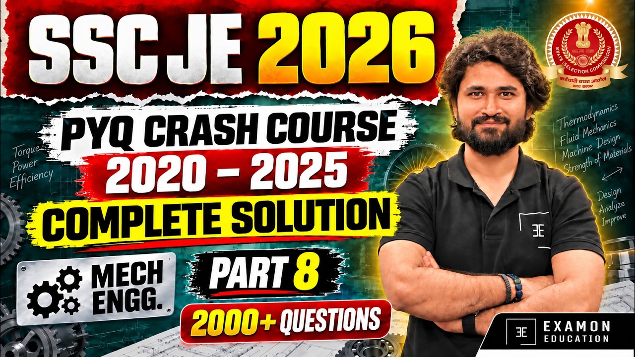 SSC JE Mechanical PYQ Part-8 🎯 SSC JE Mechanical Previous Year Question Paper | Mechanical Classes