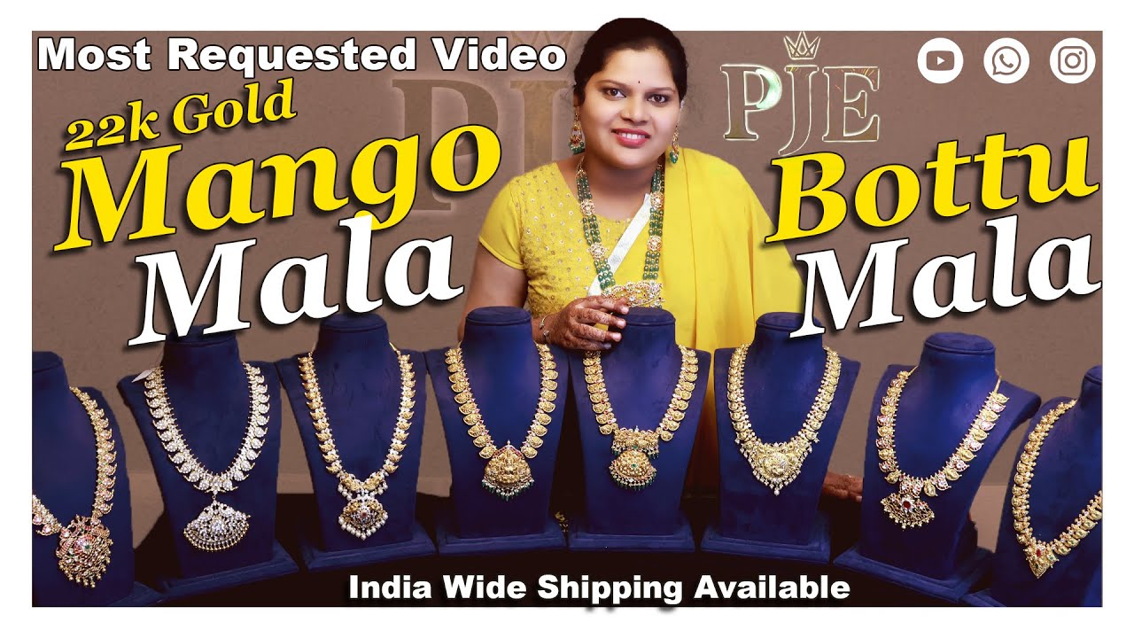traditional jewellery | Mango Mala | Bottu Mala | long haram collection | Panna Jewellers Exclusive