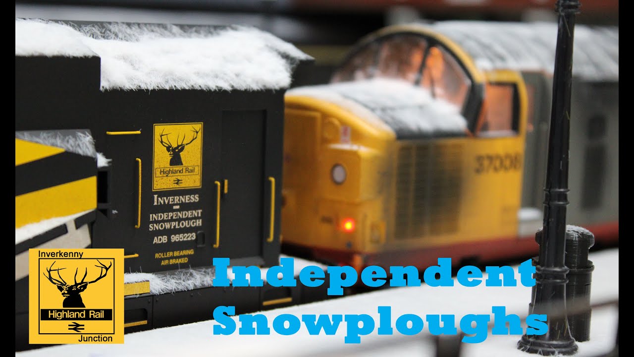 Winter snow scene, Independent snowploughs and double headed class 37 action