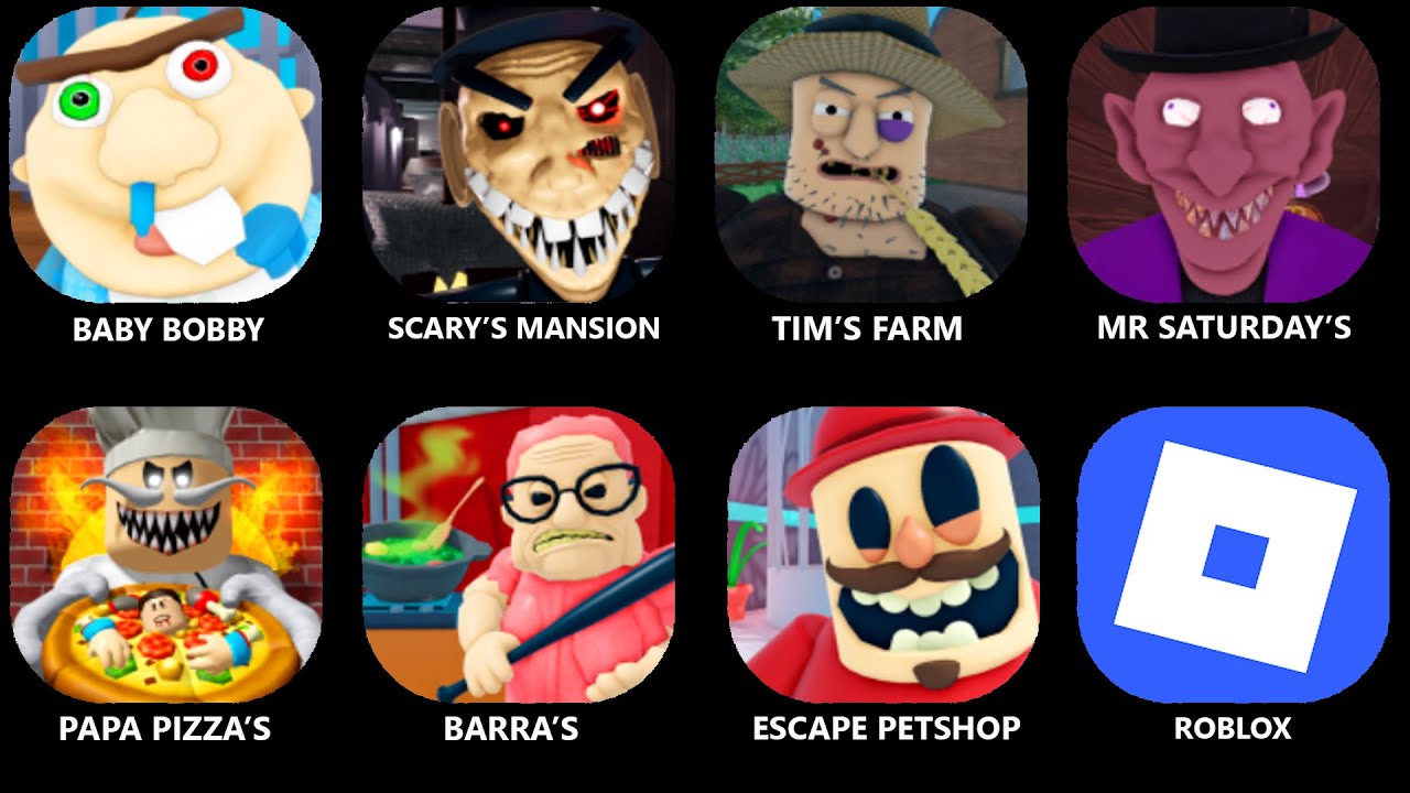ROBLOX:ESCAPE BABY BOBBY DAYCARE OBBY,BARRY'S PRISON RUN OBBY ESCAPE PAPA PIZZA'S PIZZERIE SCARY...