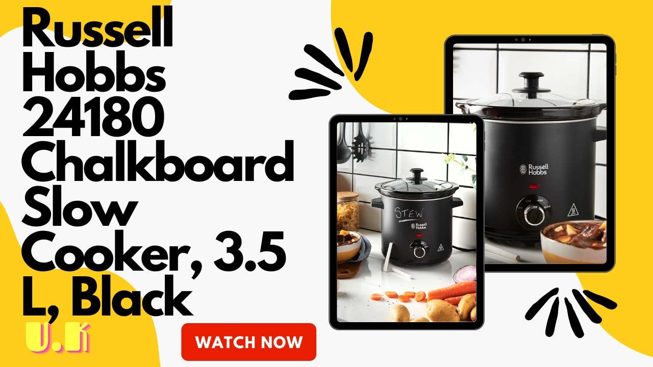 Russell Hobbs 24180 Chalkboard Slow Cooker, 3.5 L, Black