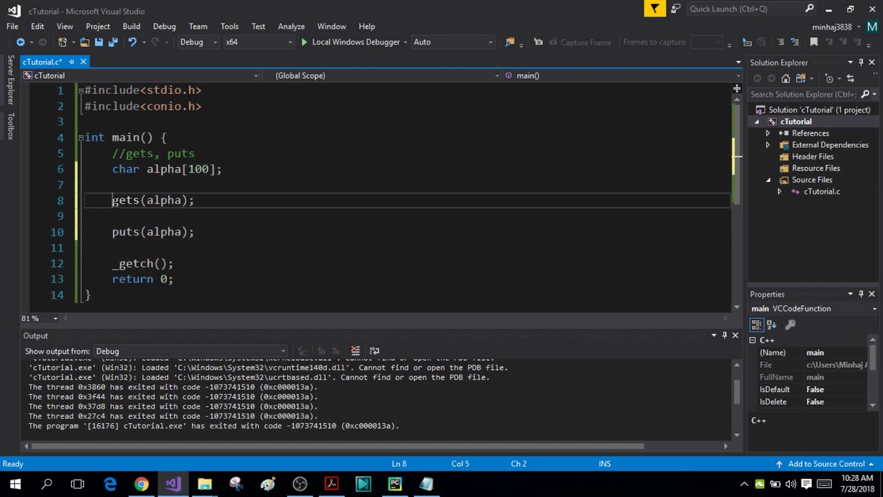 C Programming! (42) The gets() and puts() Functions