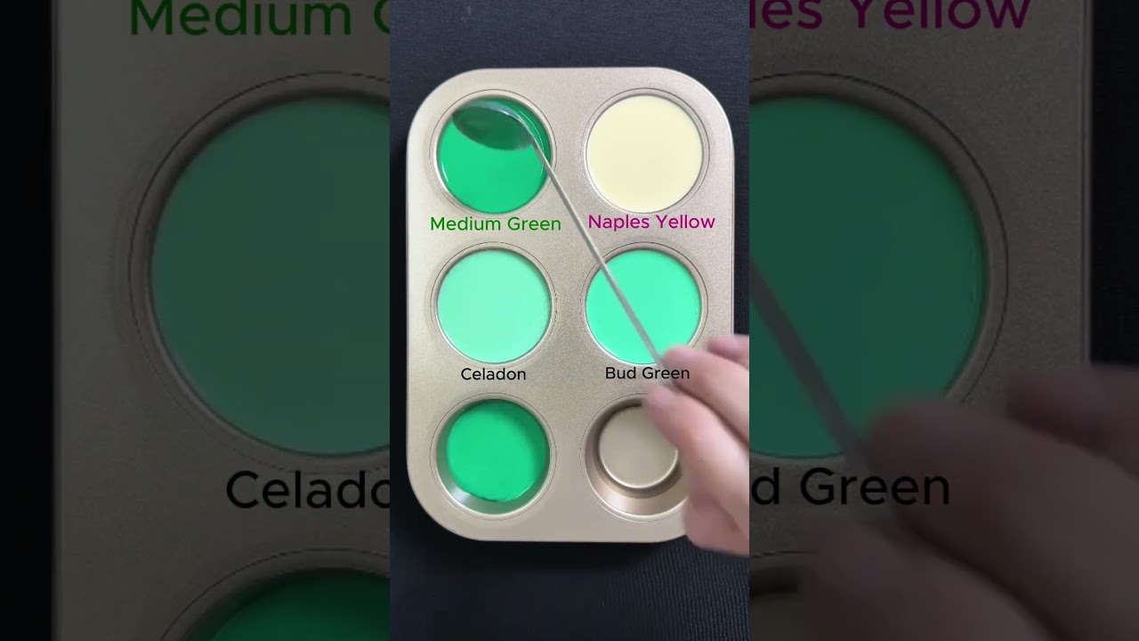 Utw&oacute;rz 4 kolory z 2 kolor&oacute;w. #asmr #mix #colormixing #colors #acrylicpainting #mixing
