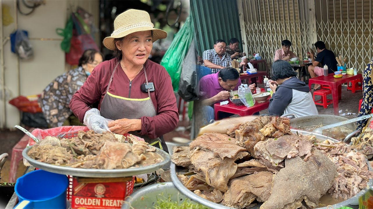 Xe Bún Bò 30k Mâm Thịt hấp dẫn bán hoài không dám tăng giá bữa sáng yêu thích của người lao động