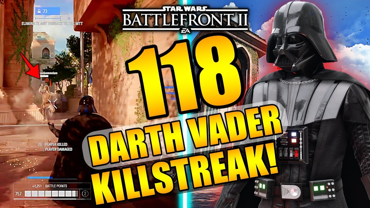 Insane Objective play | 118 Darth Vader Gameplay/Killstreak - Battlefront 2