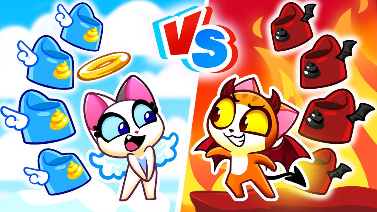 Yes Yes Potty Training! 😈😇 Angel or Demon Restroom 😍 Learn Good Habits For Kids