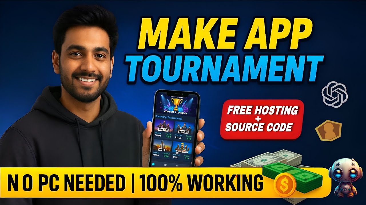🔥 Create Free Fire Tournament App on Mobile | No Coding, Full Source Code & AI Setup 2025