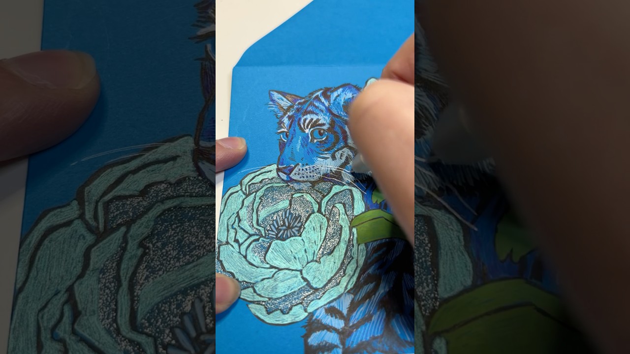 Tiger Blossoms 🐅 Envelope Art 