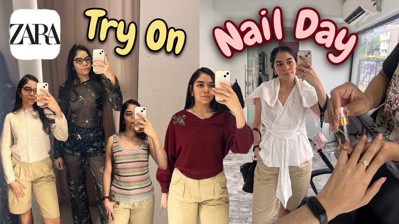 Zara sale try on, shopping sales at the mall and getting my nails done! 