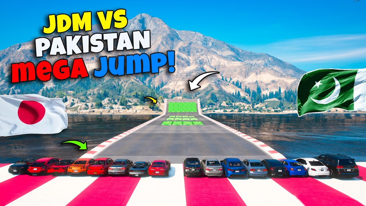 Pakistan Vs JDM | Pakistani Cars Vs JDM Car Super Mega Ramp Jump Challenge | GTA 5 Pakistan