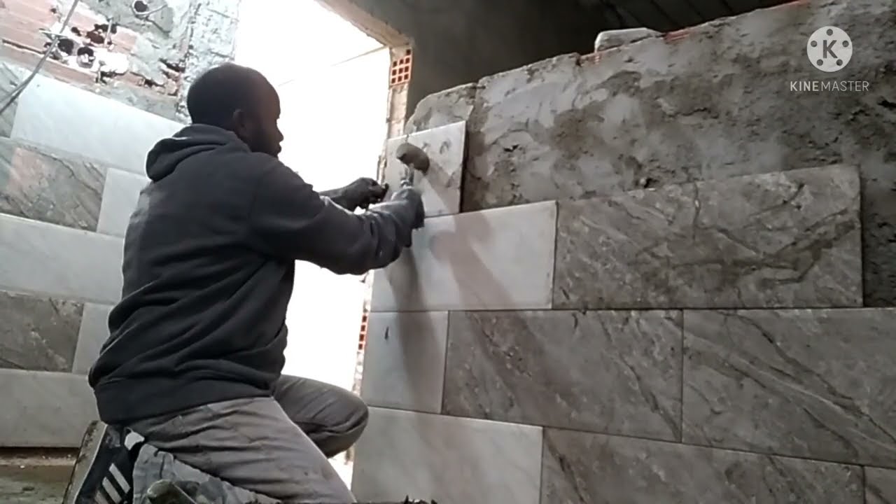 كيفية تركيب سيراميك للمطبخ .مطبخ مفتوح على الهول#tiles fitting