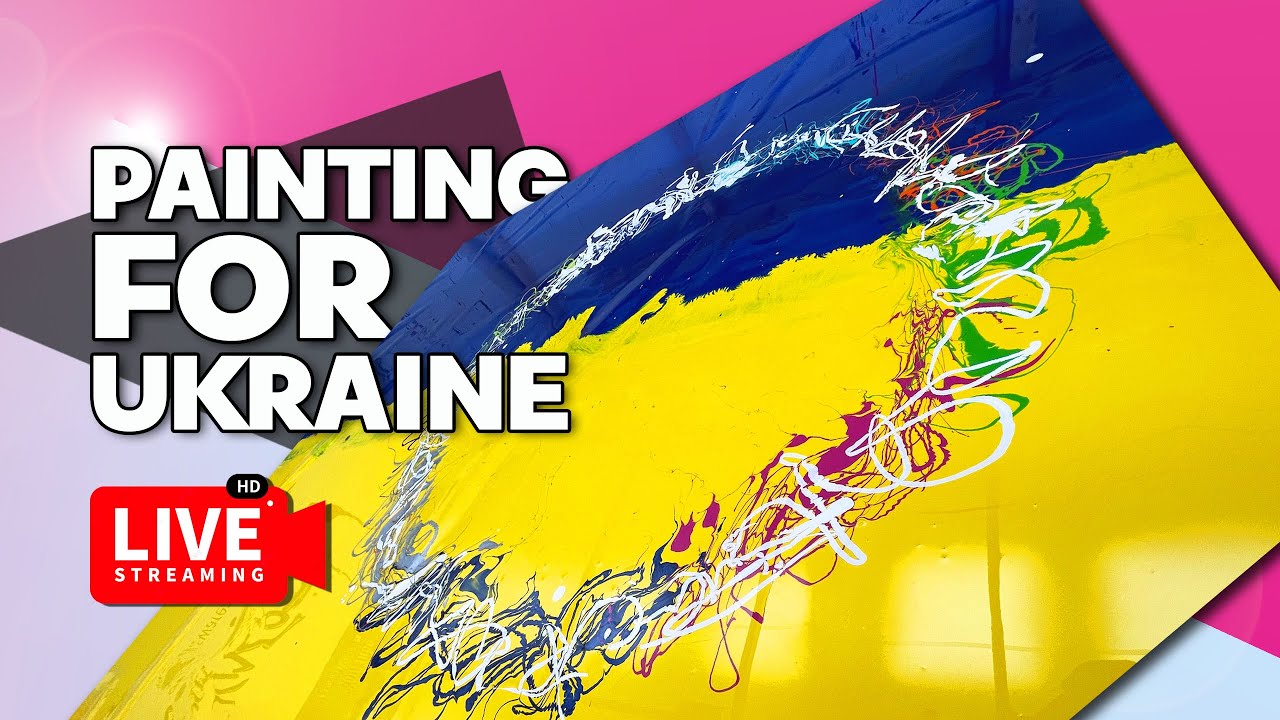 Stunning BLUE and YELLOW painting - Ukraine Abstract Art LIVE!!!