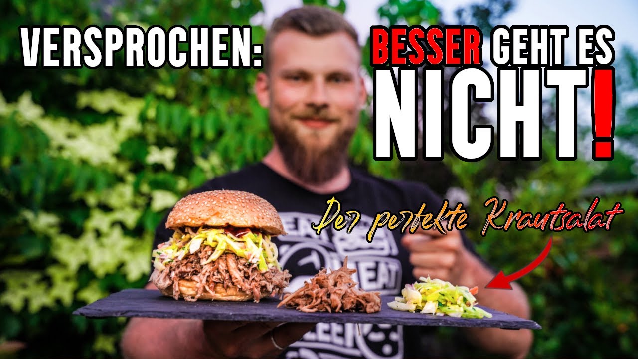 BESSER GEHT ES NICHT! Pulled Pork Burger mit knackig, saftigem Coleslaw [Rezept: Krautsalat & Sauce]