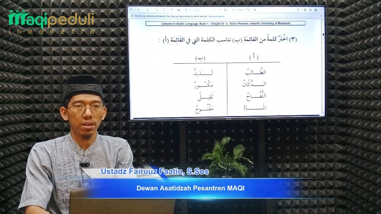Durusul Lughah Al Arabiyyah Pertemuan ke-6 | Ustadz Fairuuz Faatin S.Sos