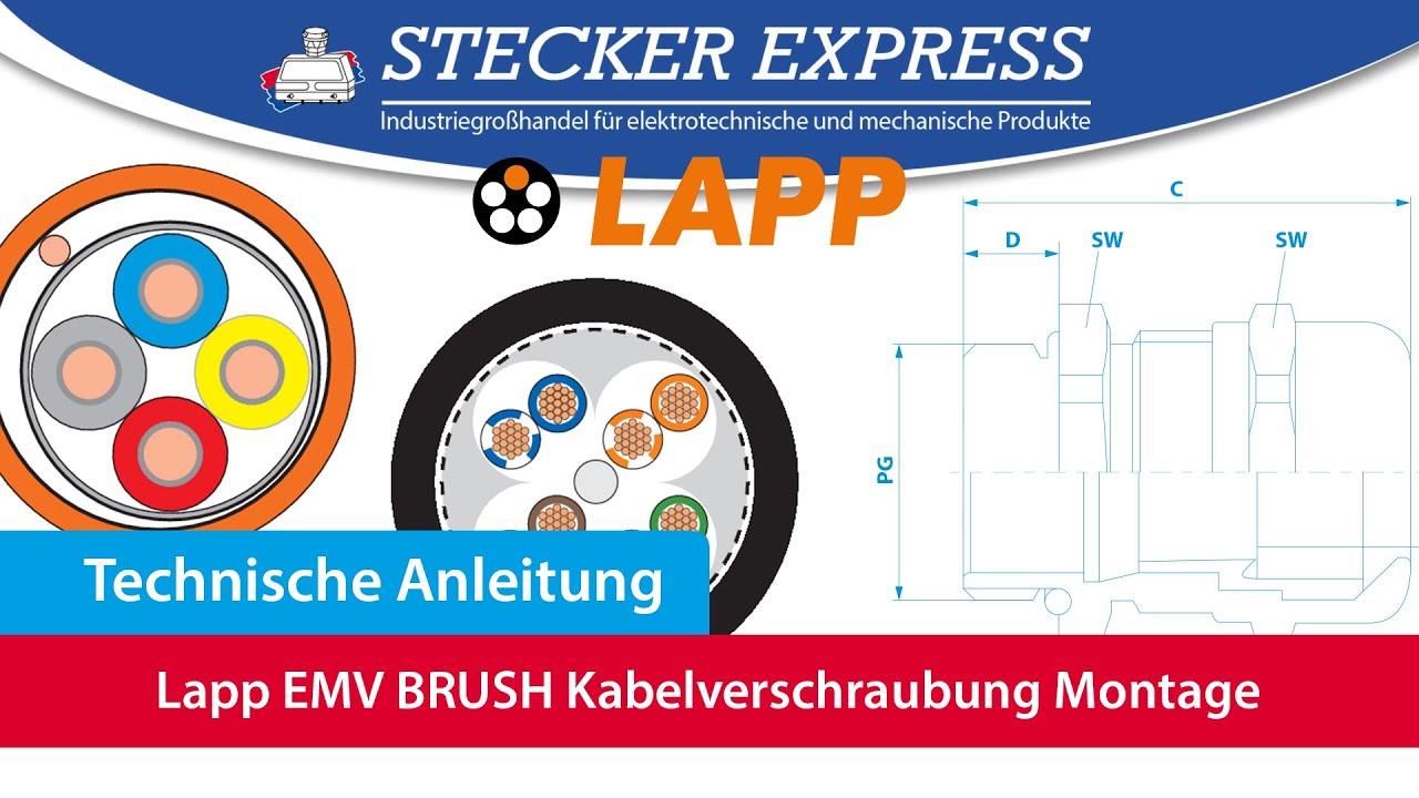 Lapp EMV BRUSH Kabelverschraubung (Montageanleitung)