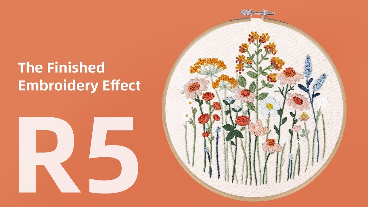 R5 - CYANFOUR 5 Pack Floral Embroidery Kit