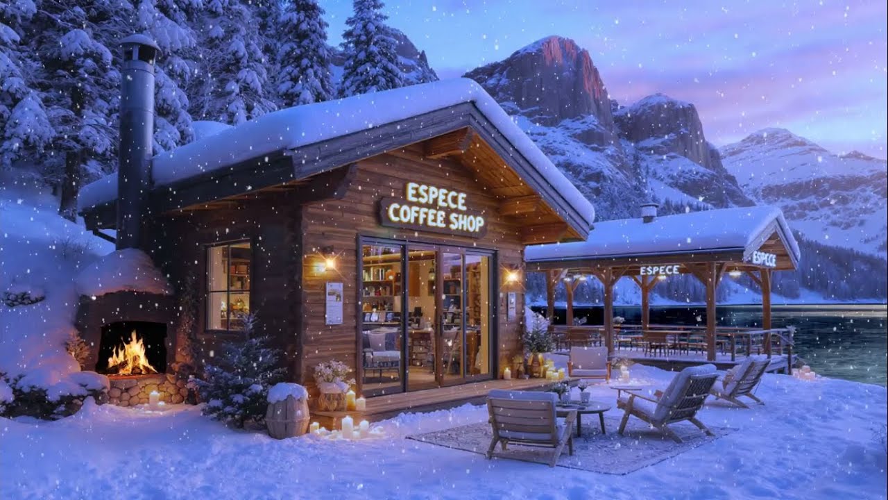 Relaxing Smooth Bossa Nova Jazz Coffee Shop Fireplace Music for Study Time 7