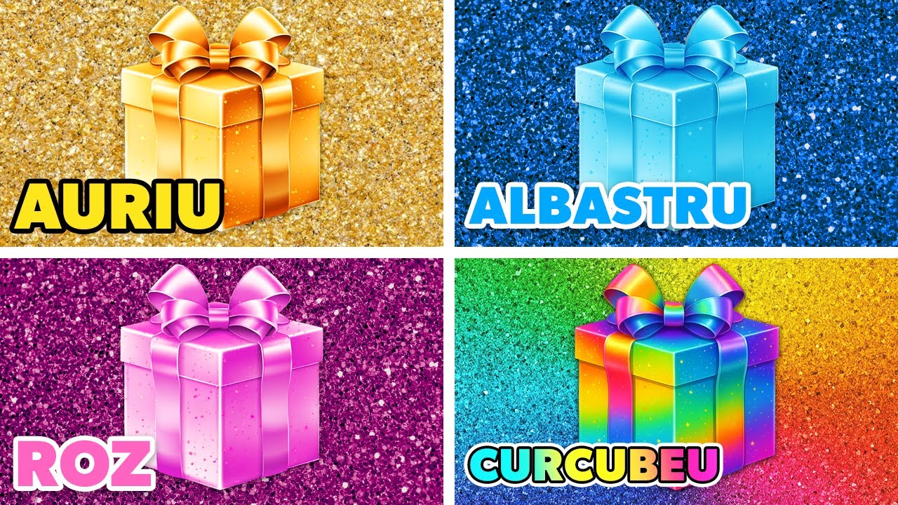 Alege-ți Cadoul! 🎁 Cât de norocos ești? 🌈💙🎀💛 Auriu, Albastru, Roz sau Curcubeu?