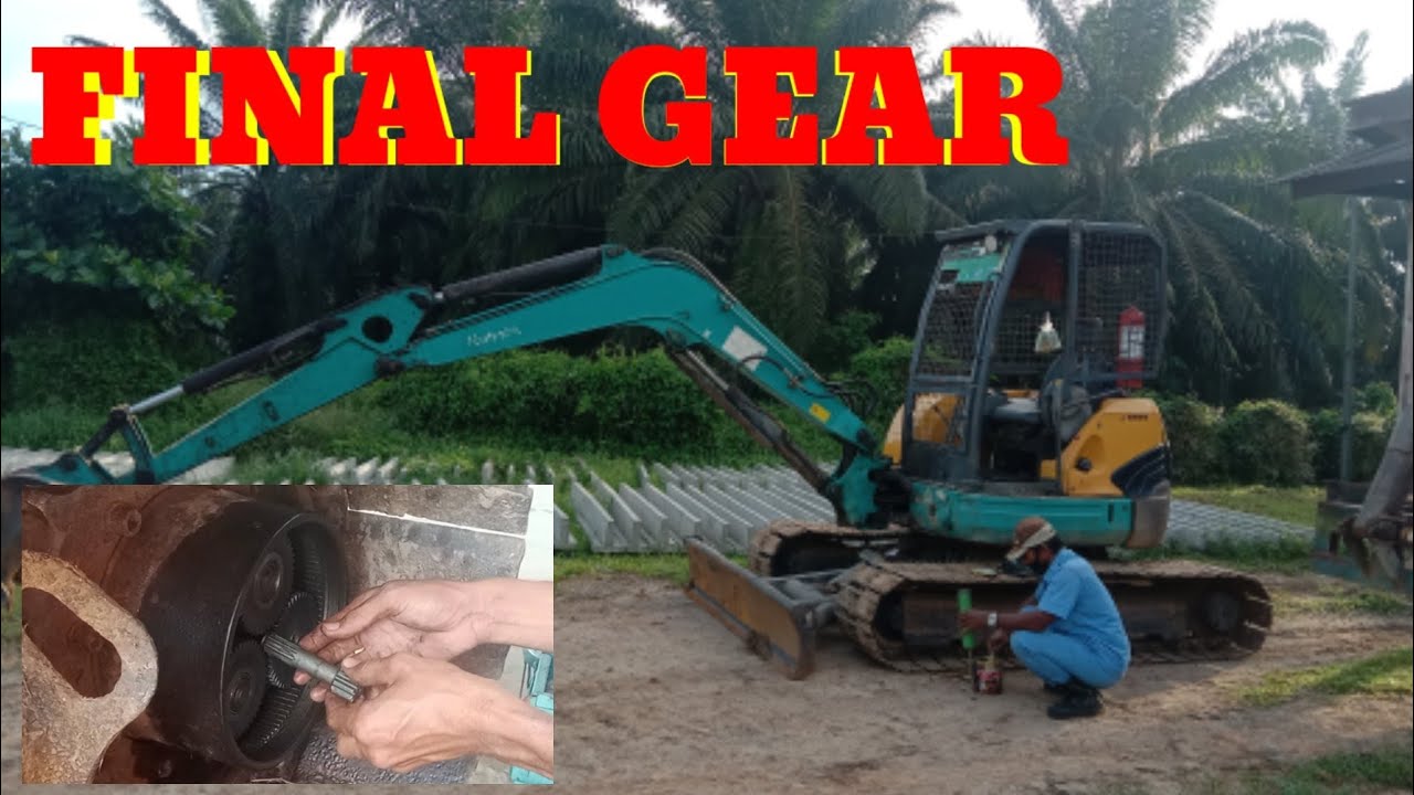 Cara ganti shaft gear dari final gear exavator KUBOTA U50 .