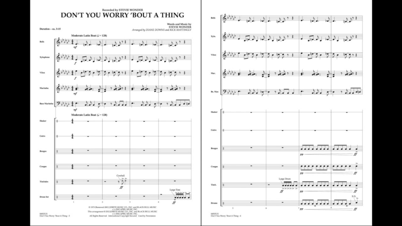 Don't You Worry 'Bout a Thing by Stevie Wonder/arr. Downs/ed. Mattingly