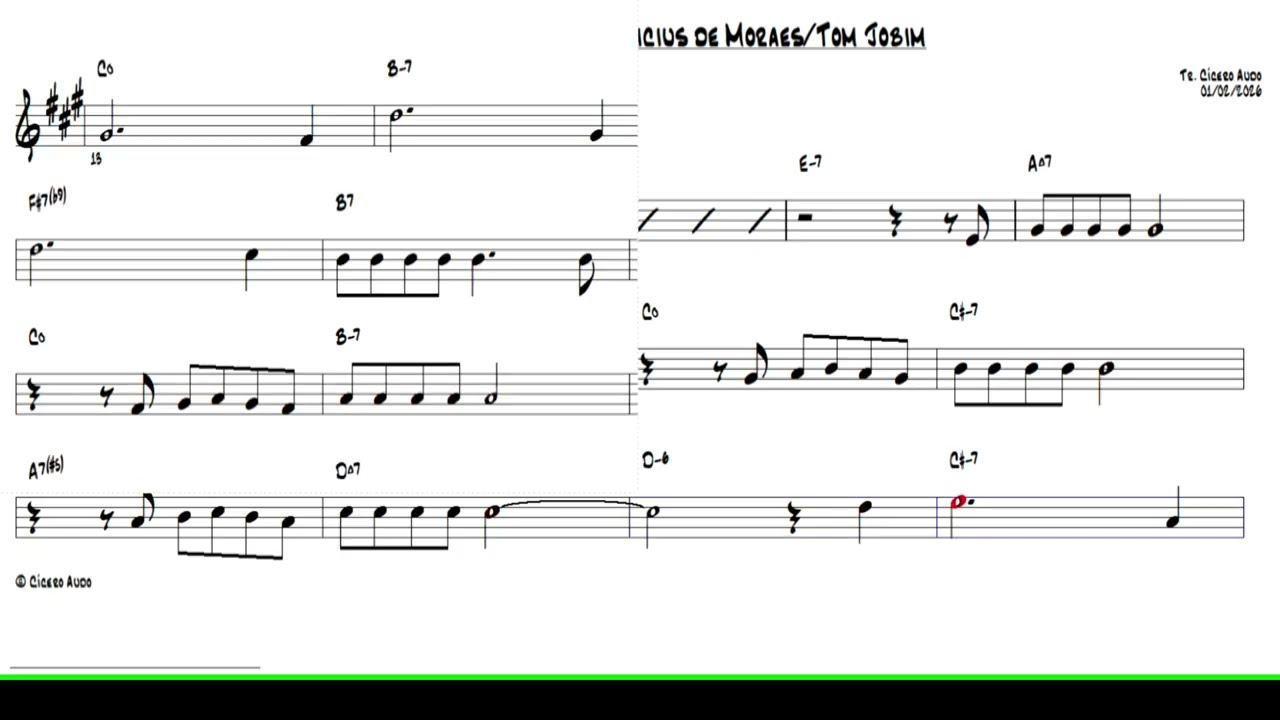 Eu Sei que Vou Te Amar - Vinicius de Moraes e Tom Jobim (Eb Alto Sax) [Sheet music] cover