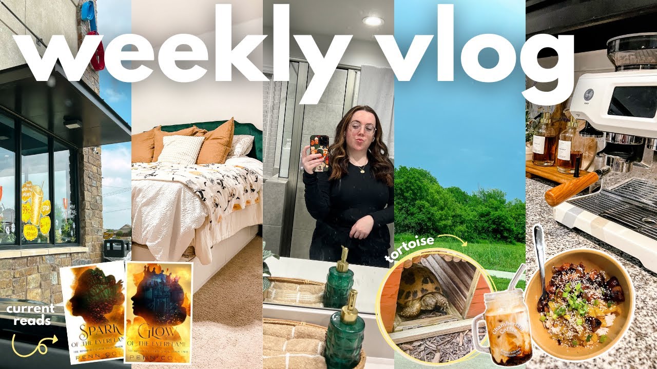 fantasy romance is the actual best + a library book haul  🌩️📖✨ | WEEKLY VLOG