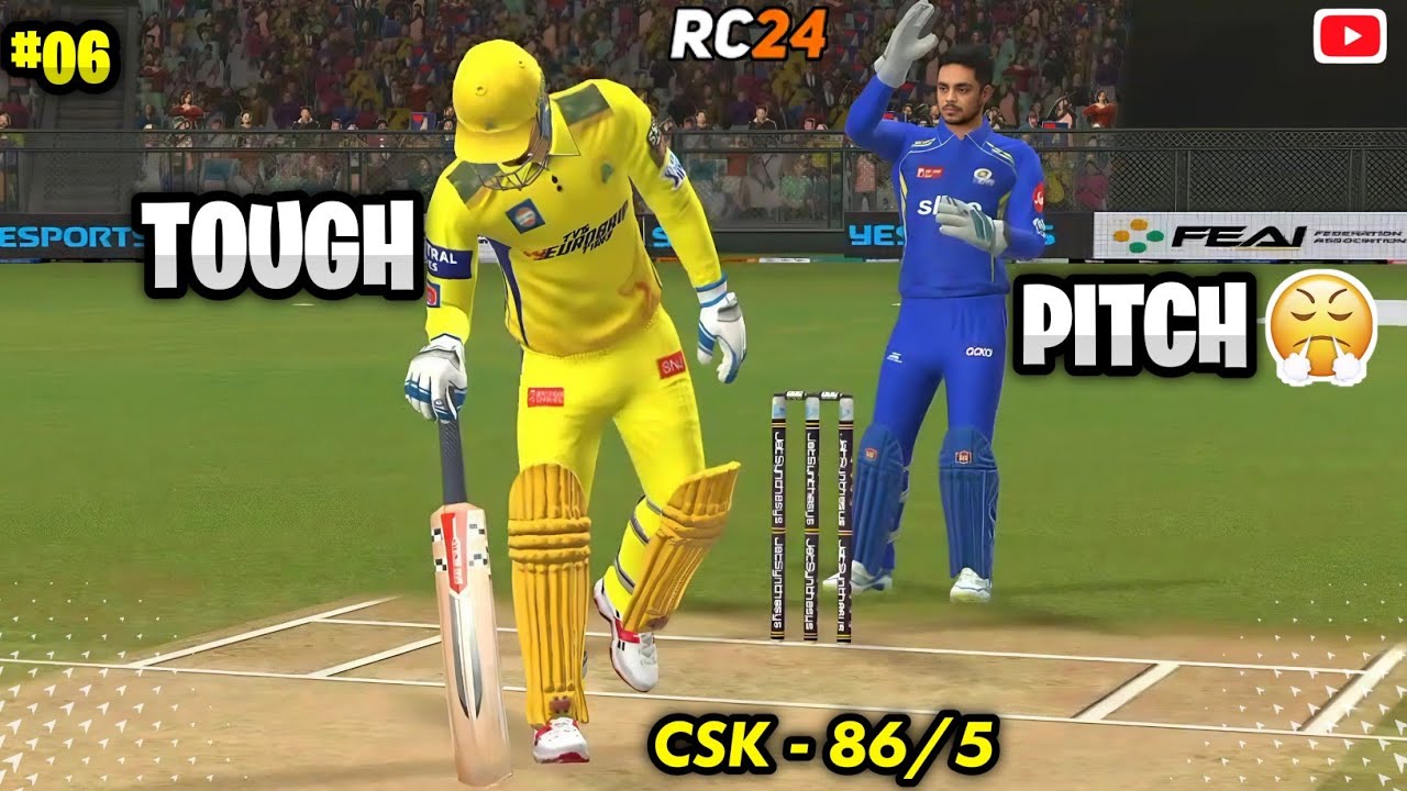💛⚠️𝙏𝙊𝙐𝙂𝙃 𝙋𝙄𝙏𝘾𝙃🥲! CSK vs MI ! - #6 IPL / RCPL 2024 Ta Gaming