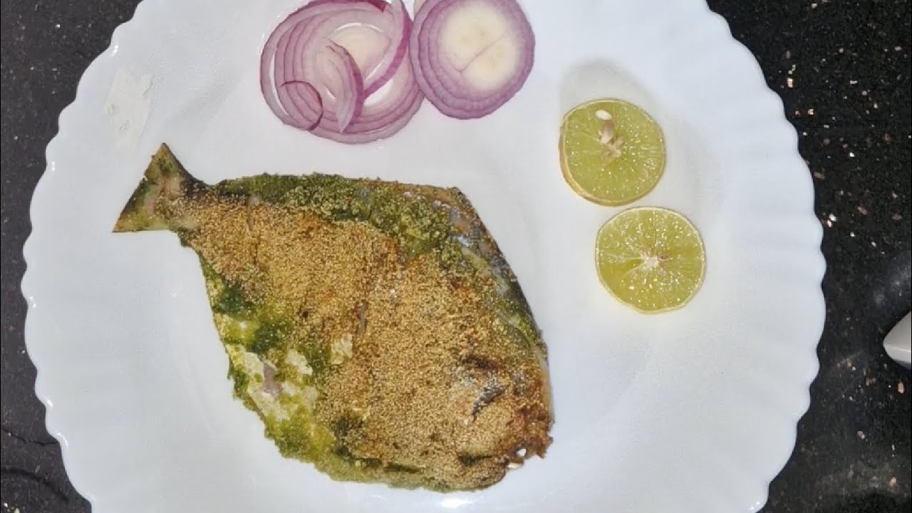 Green masala pomphret fish fry recipe goan style / Papalet fry with green masala #goanrecipe  #quick