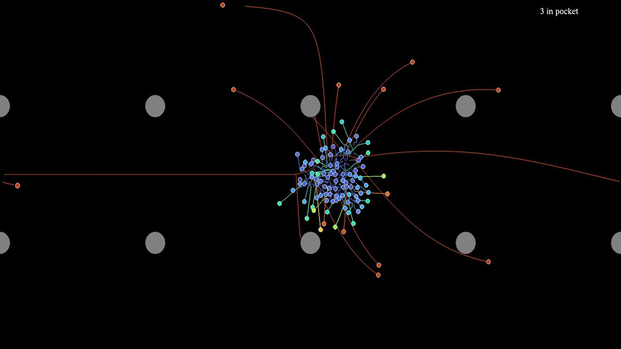 Spherical pool with eight pockets forming a cube