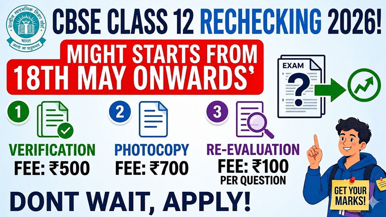 How to Apply for CBSE Class 12 Re-evaluation 2026 | Fees & Process Explained