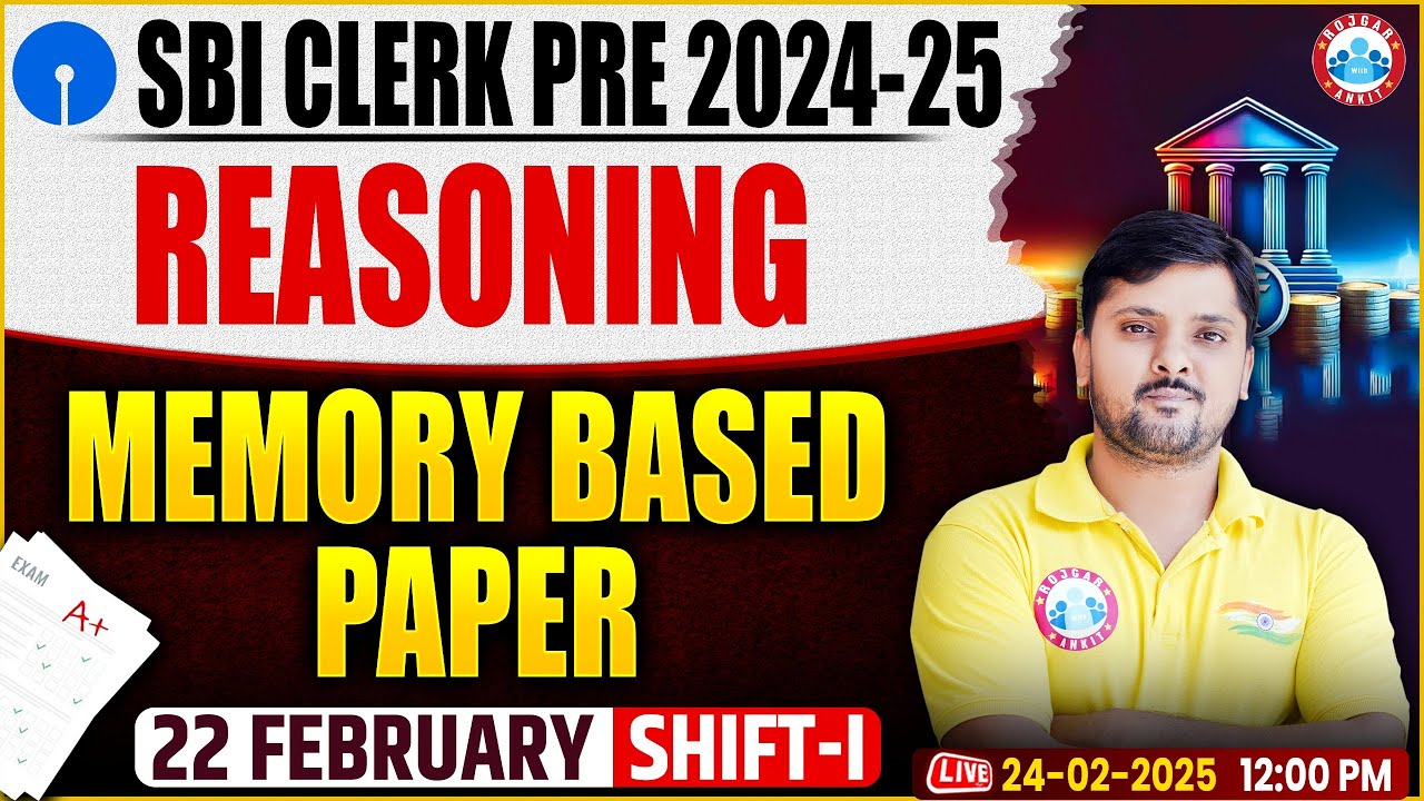SBI Clerk Reasoning Memory Based Paper 2025 | SBI Clerk Pre Reasoning Shift 1 | Reasoning Rohit Sir