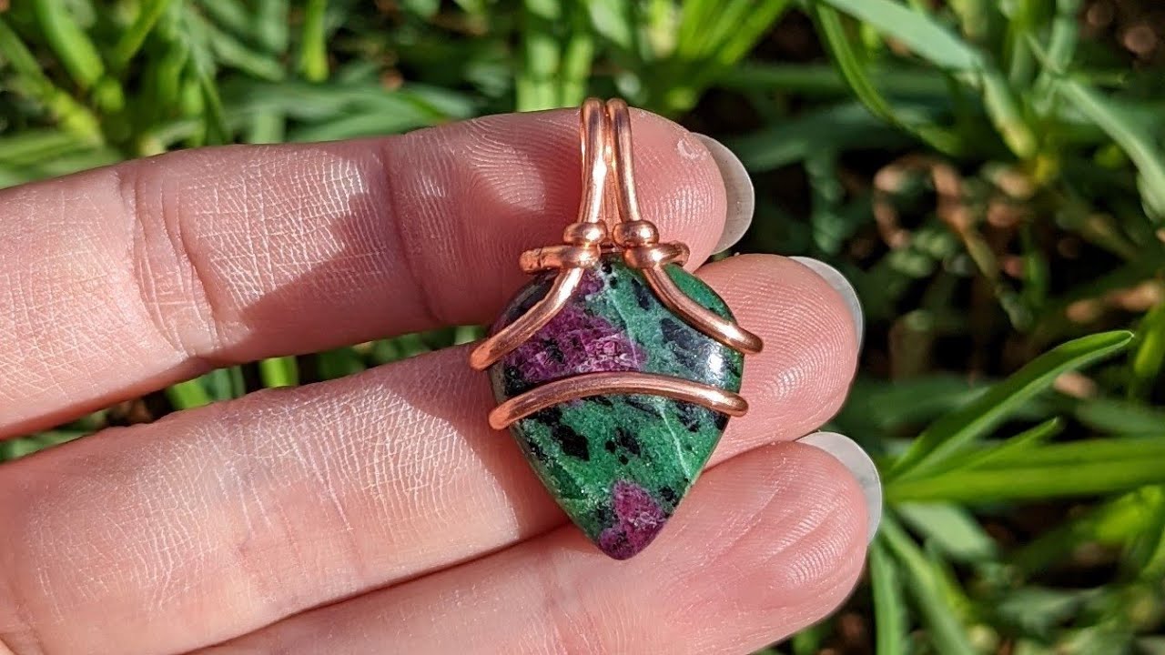 Thick Half Round Wire Cabochon Pendant Wrapping Tutorial