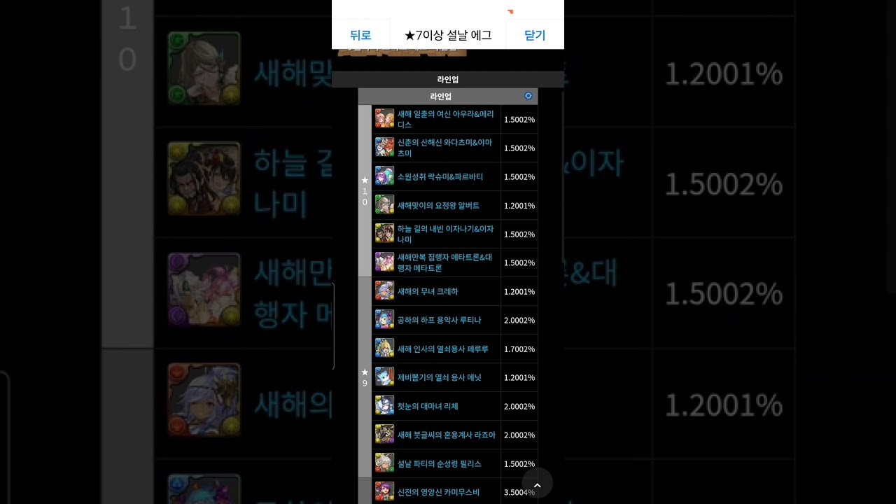 퍼즐앤드래곤 설날가챠몹 리뷰