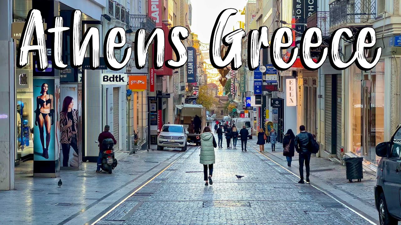 Athens Greece, an early morning tour of Athens in 4k
