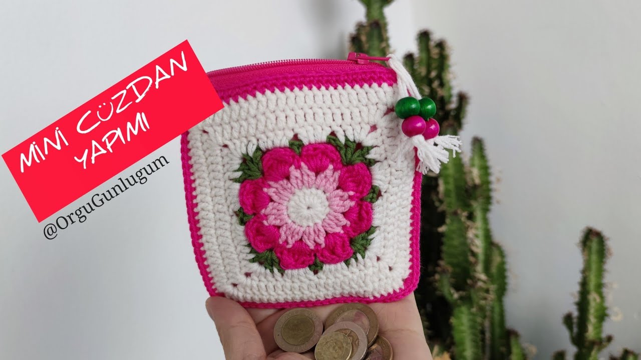 ÇİÇEK CÜZDAN ❤️Mini cüzdan Yapımı 🌸Granny Swuare🌸Women's Handbag🌸 Crochet bag 🌸Motifli Çanta