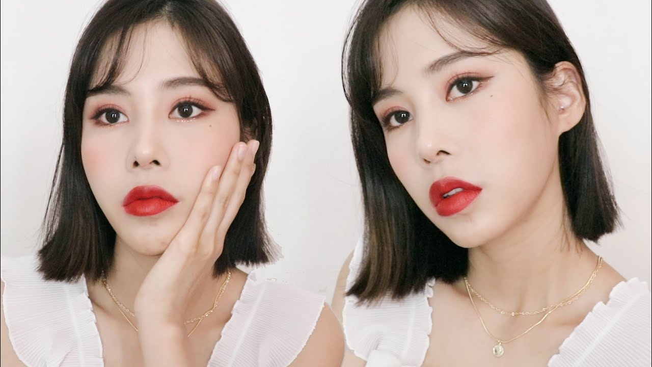 단발머리에 💇🏻‍♀️ 레드립 💄 조합 ✨