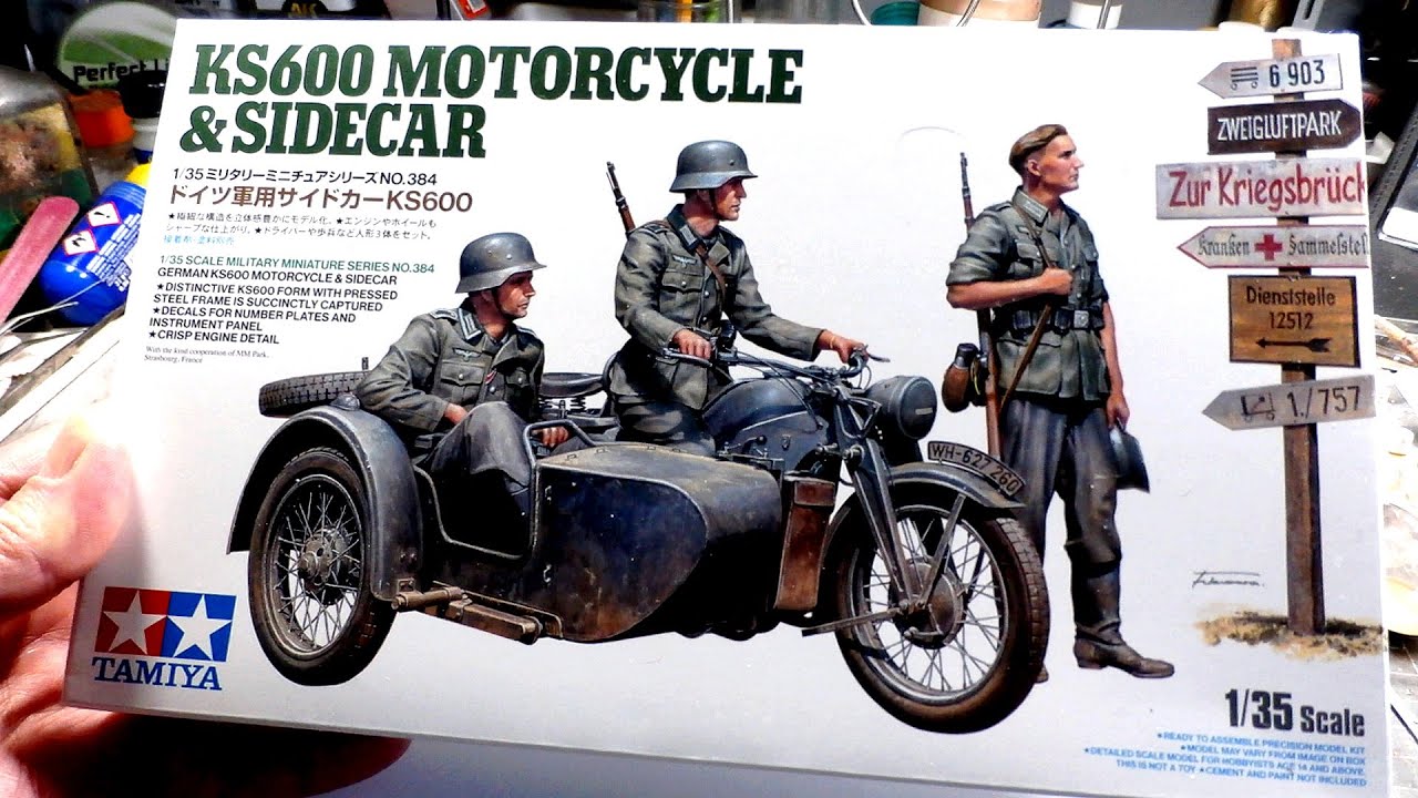 KS 600 Motorcycle & Sidecar 1/35 scale by Tamiya.