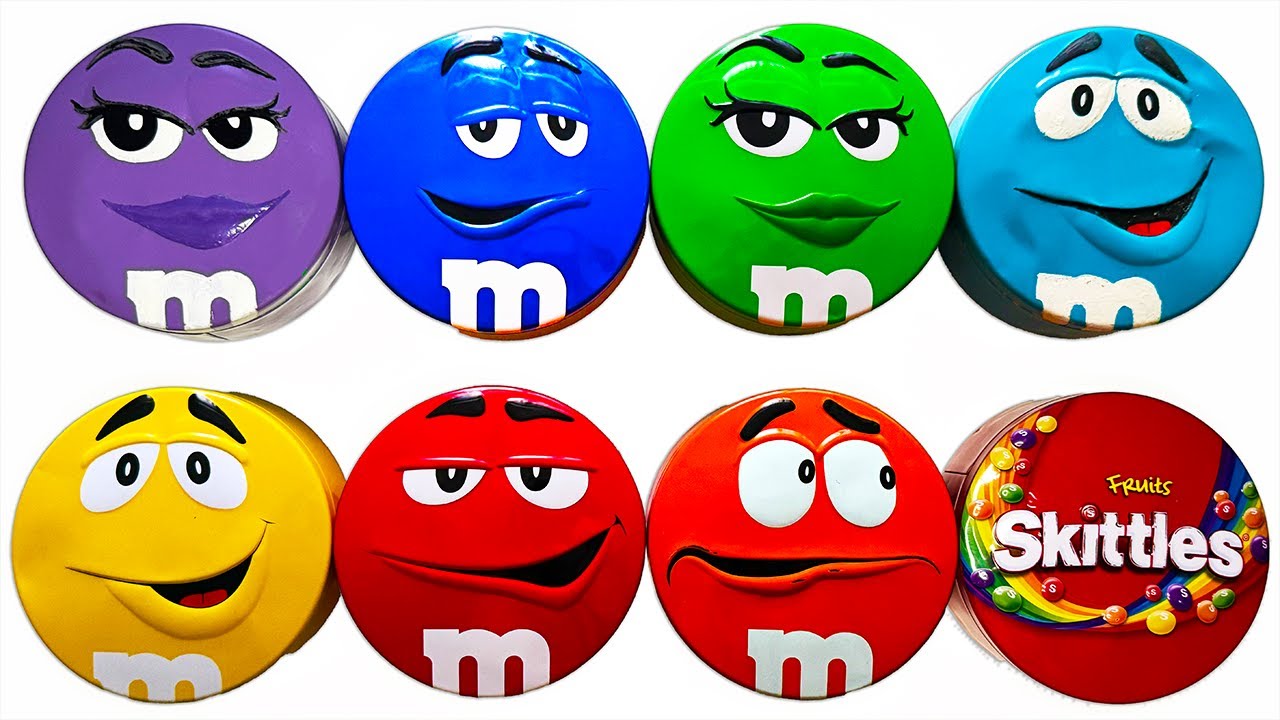 Satisfying Video | Amazing Unpacking Glossy Tins with Radiant Skittles and Yummy M&M'S Candy ASMR