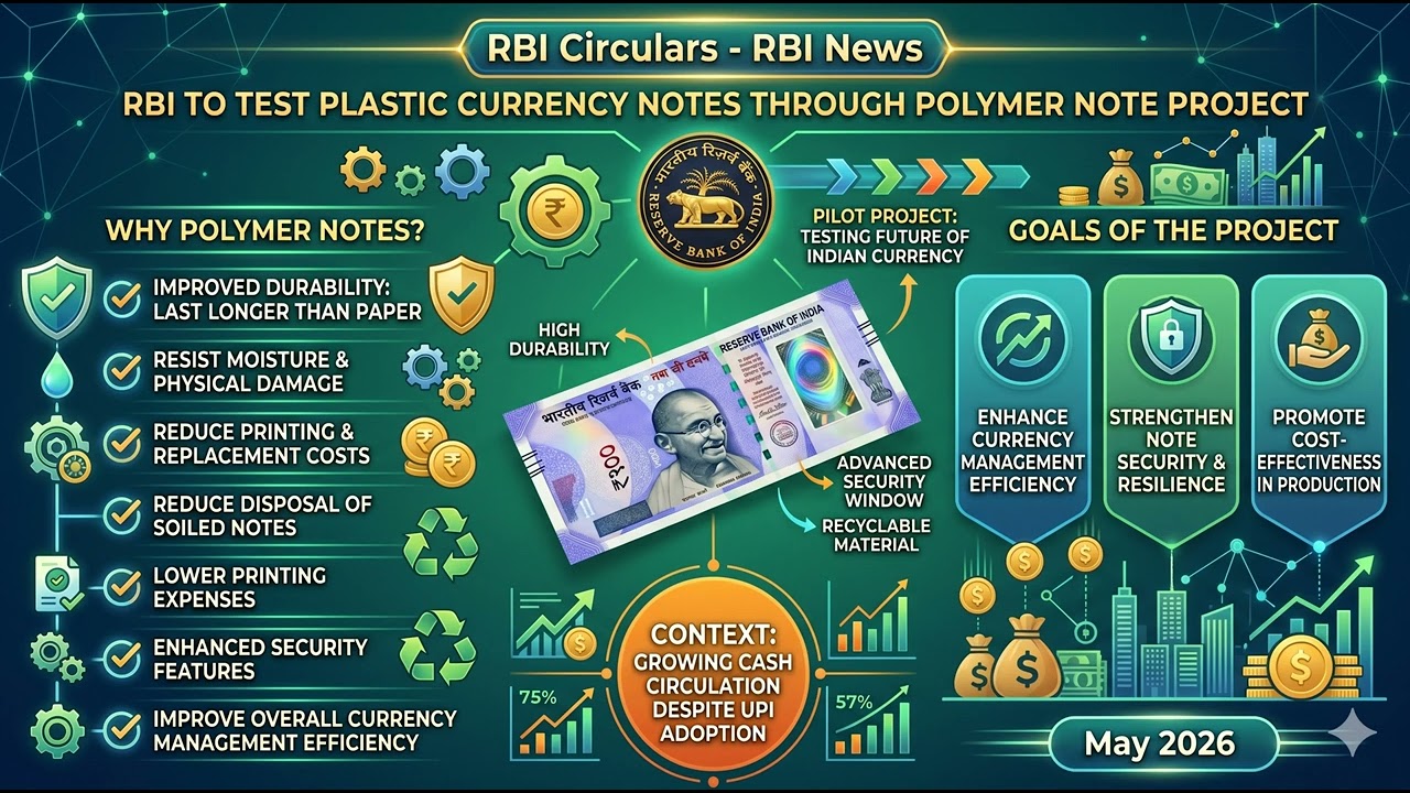 RBI to Test Plastic Currency Notes Through Polymer Note Project - BANKING FINANCIAL AWARENESS