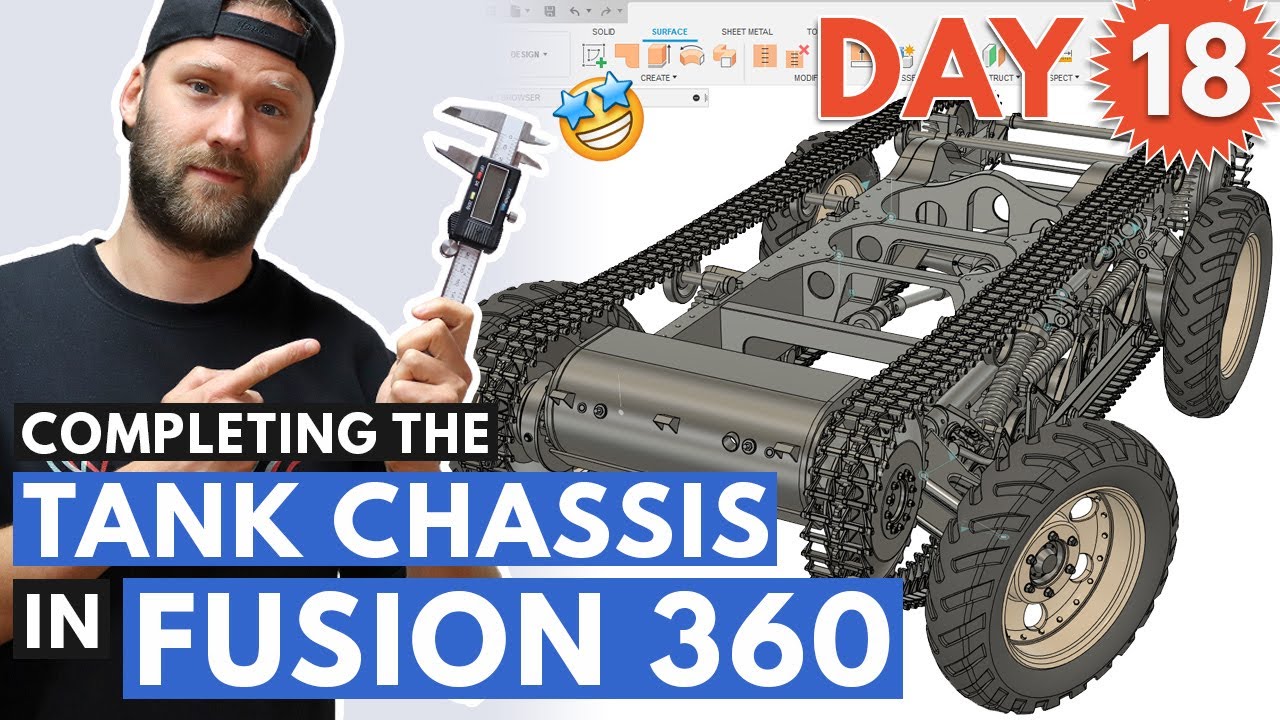 Completing The Tank Chassis In Fusion 360 - Day 18