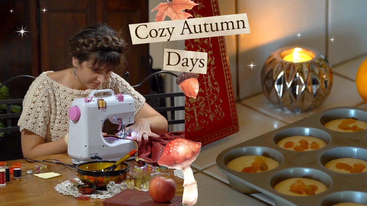 Cozy Autumn Days 🍂 Sewing, Baking Scones, Decorating 🍁 A Cozy Autumn Vlog
