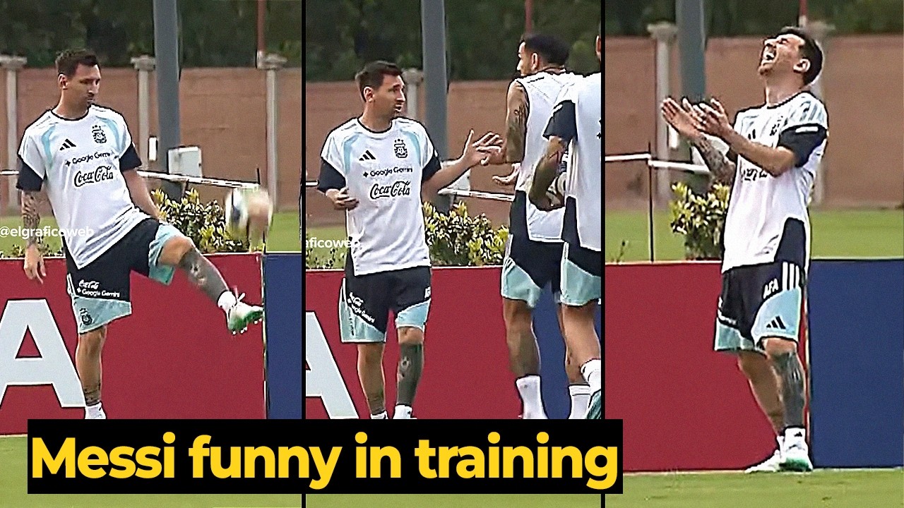 Moment Messi makes a mistake in training and De Paul&mdash;Paredes are quick to point it out!