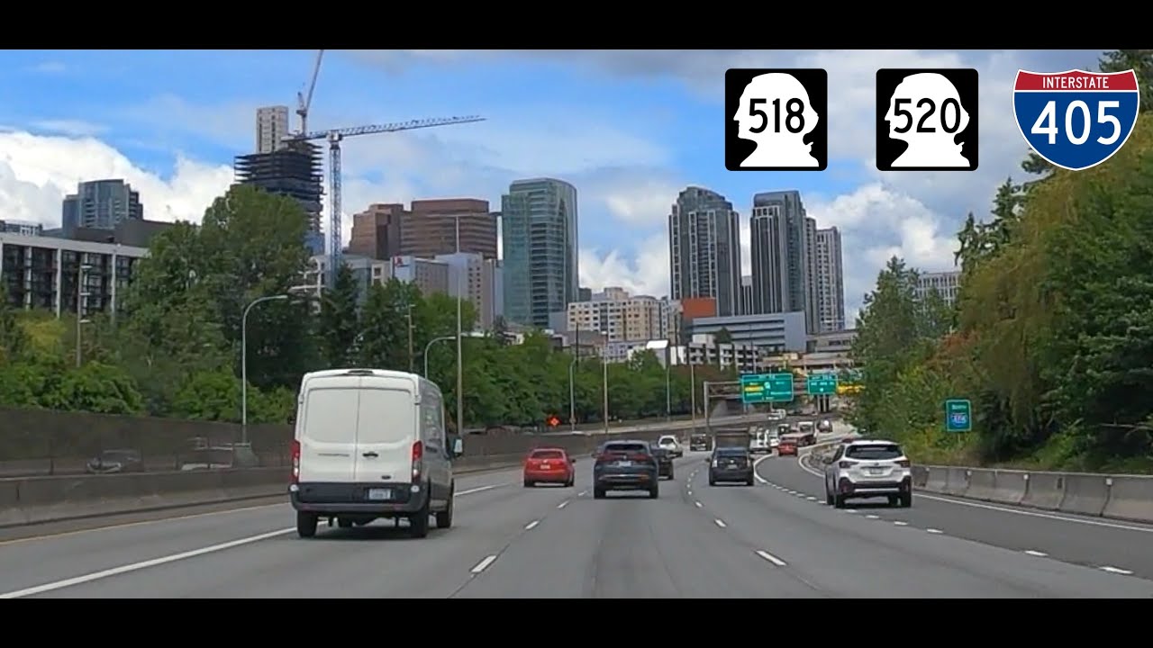 [2023/08] Seattle Freeways - I-405, SR 518, SR 520 - Burien to Redmond via Bellevue, Washington