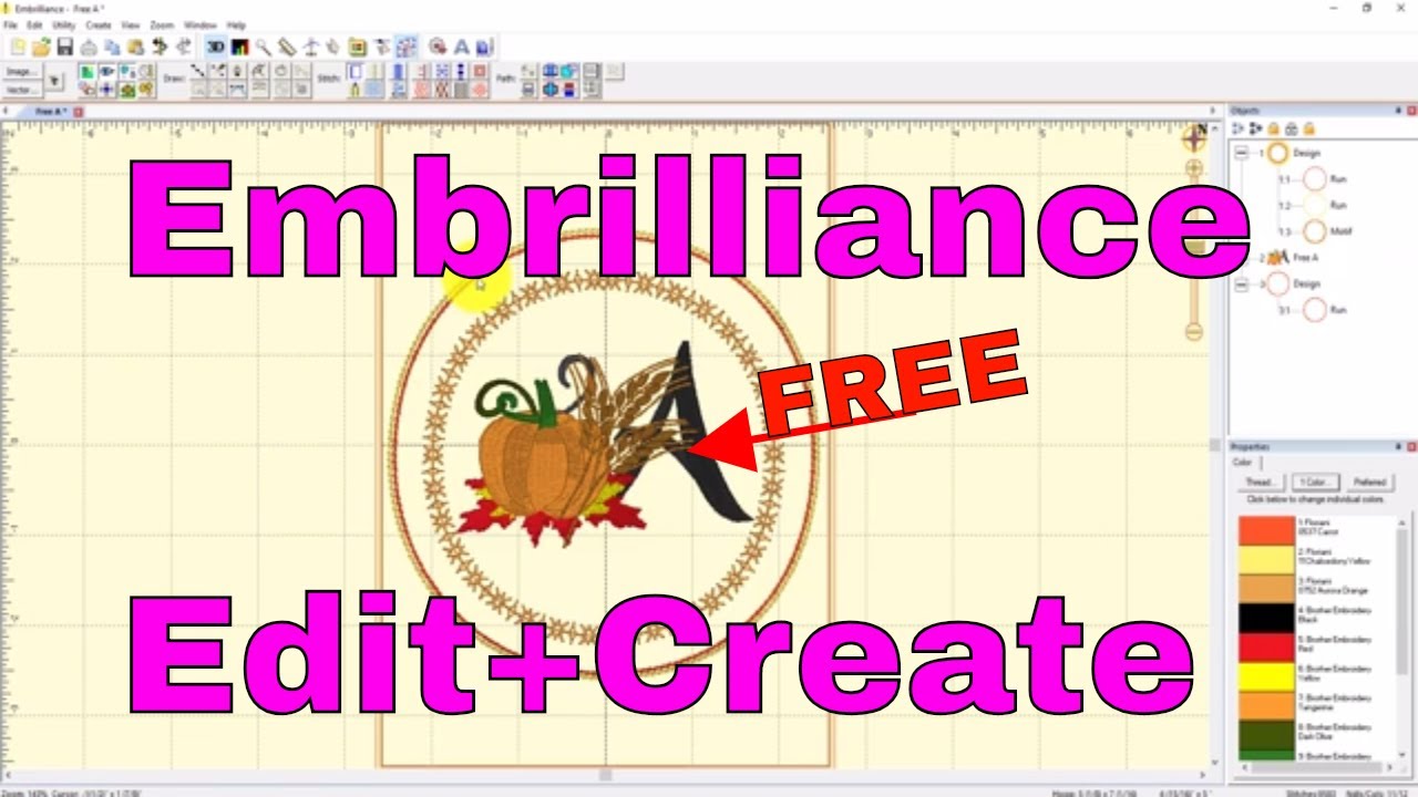 Embrilliance Stitch Artist: Edit an embroidery design+create a mug rug