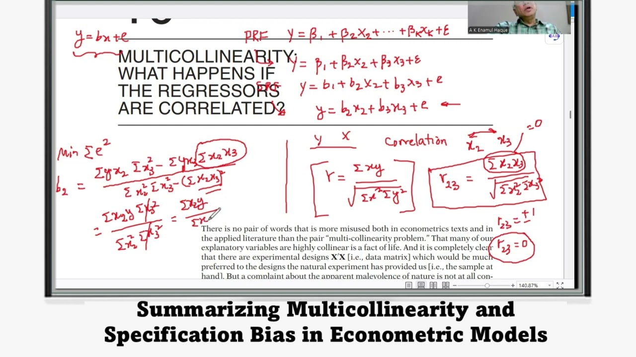 summarizing multicollinearity and specs error - basic econometrics