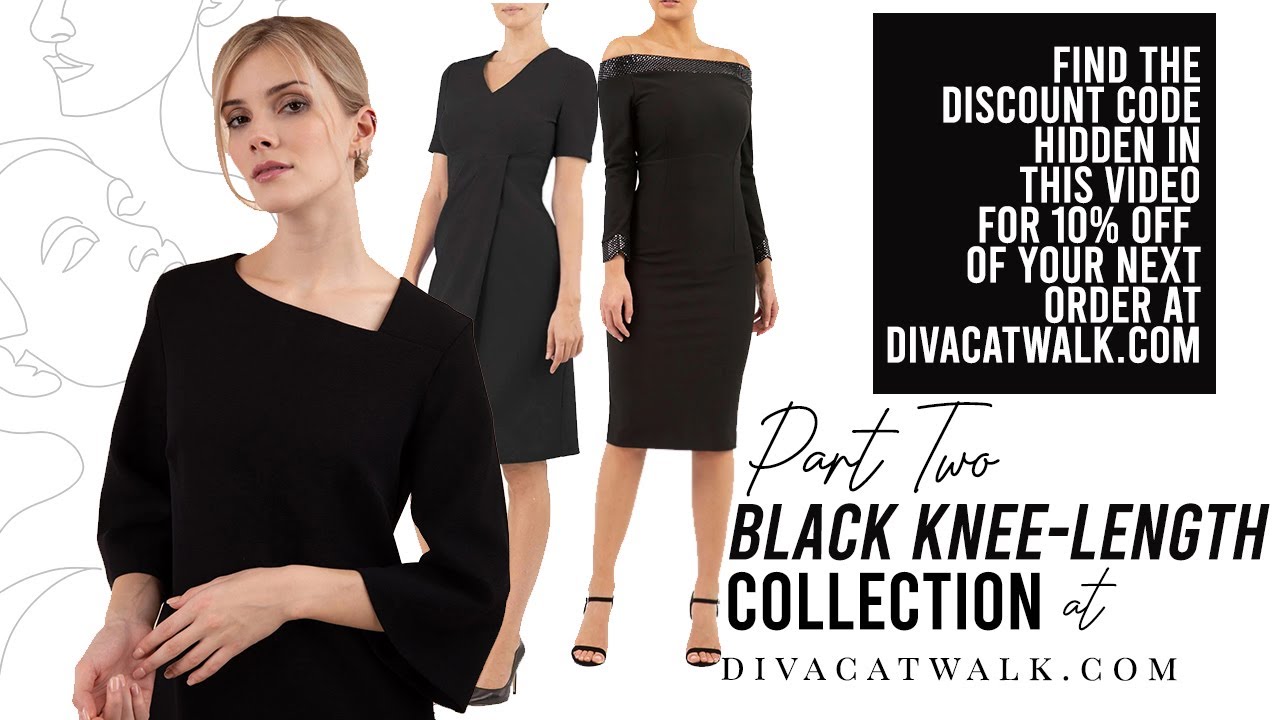Black Knee-Length Dress Collection - Part 2: Sleeveless Knee-Length Black Dresses, Black Knee-Length