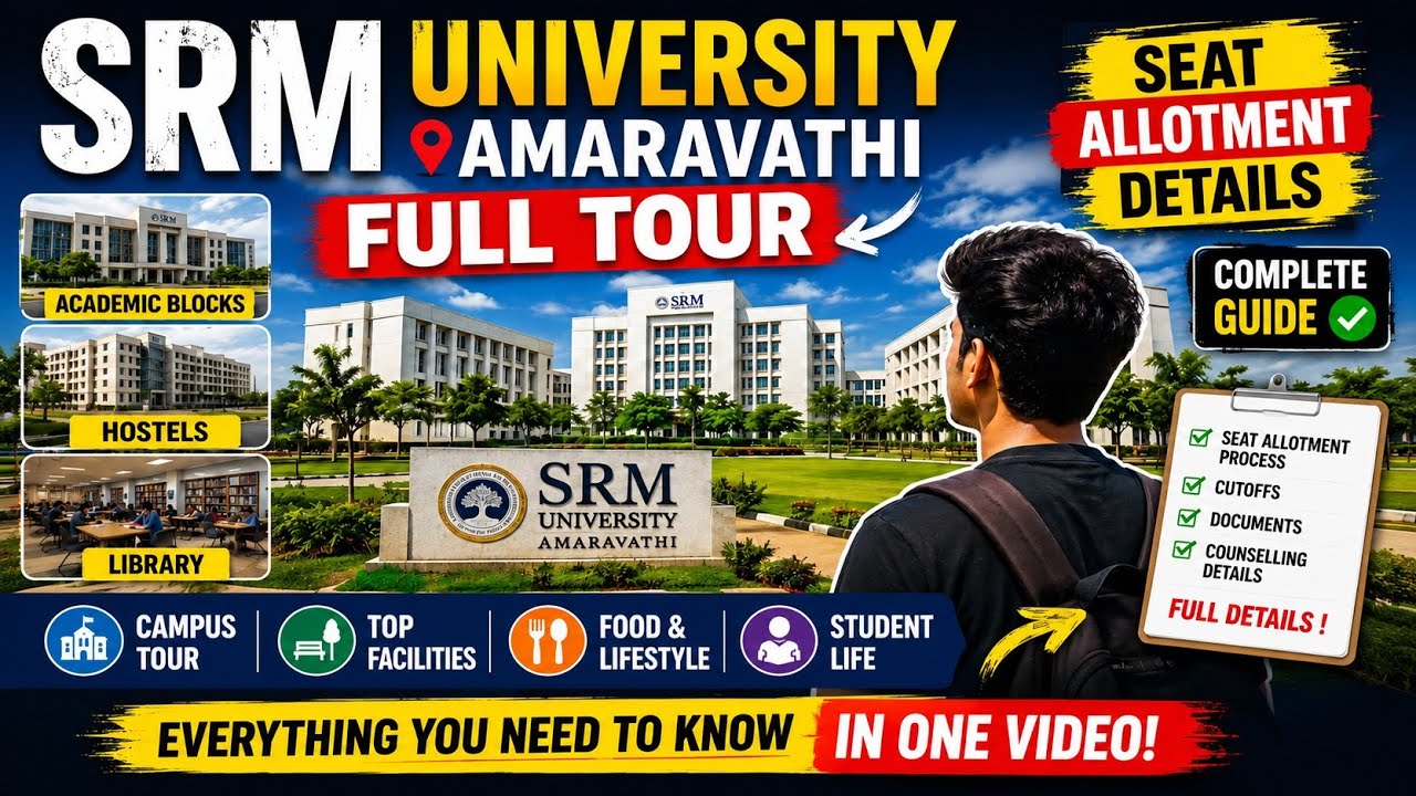 SRM UNIVERSITY AMARAVATHI AP || FULL TOUR   || PHASE  || CAMPUS TOUR 👈&ldquo;SRM AP lo seat ela vastundi?