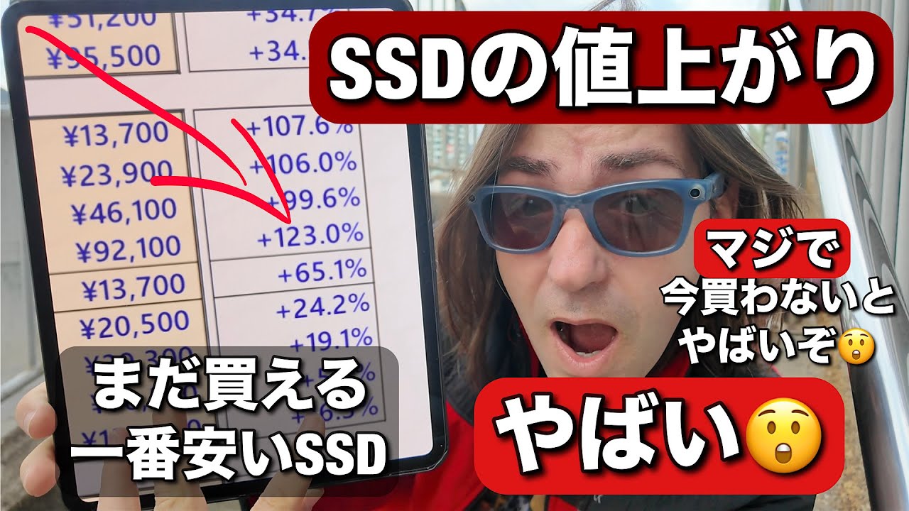 カメラマンの命！SSDの値上がりがやばい！もう買うのが遅いかも・今一番安いSSDをまとめました！最後のチャンスといっても過言ではない！