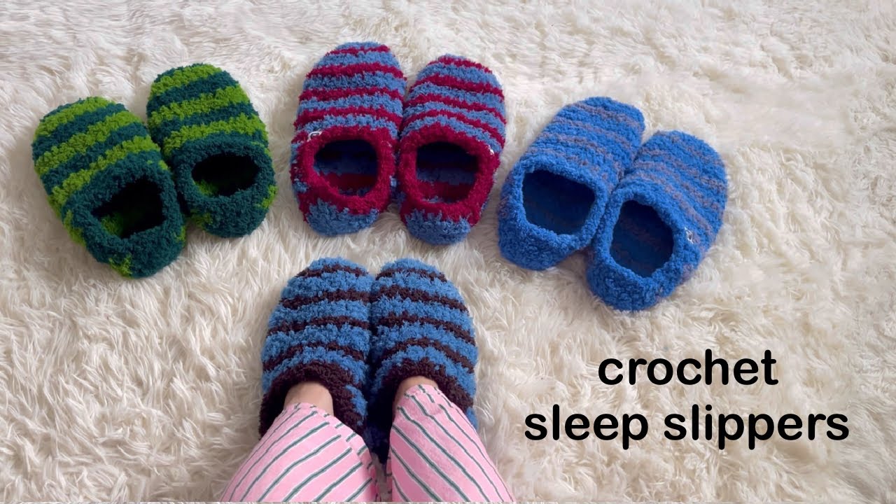 [crochet] 코바늘 수면슬리퍼 만들기 / crochet slippers pattern